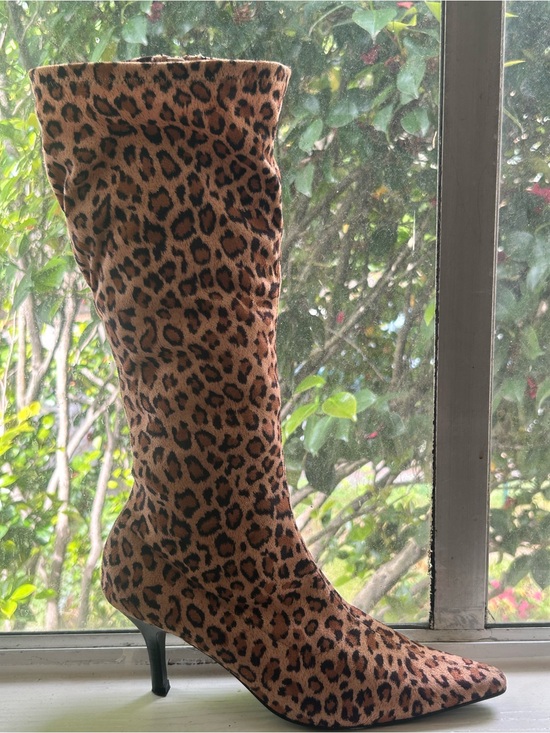 Call It Spring Shoes - VINTAGE Leopard Stiletto Boots 39